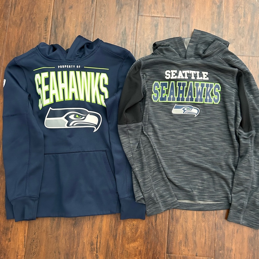 Seattle Seahawks Lot - Nike Hoodie and NFL Long Sleeve Boys 8/10 (M)